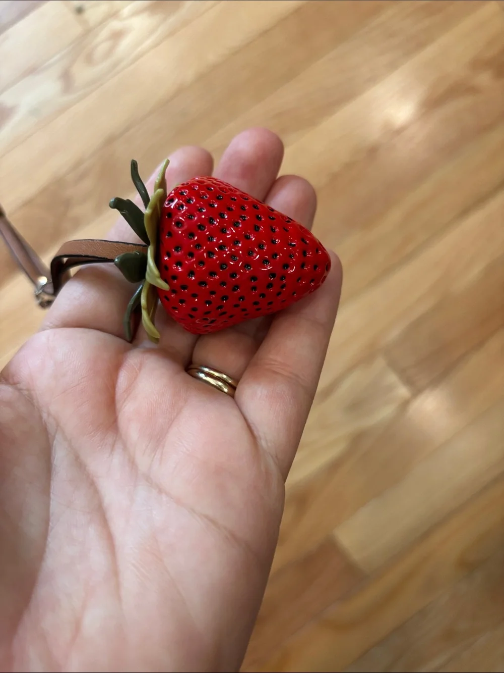 Tory Burch Red Strawberry Leather Bag Charm